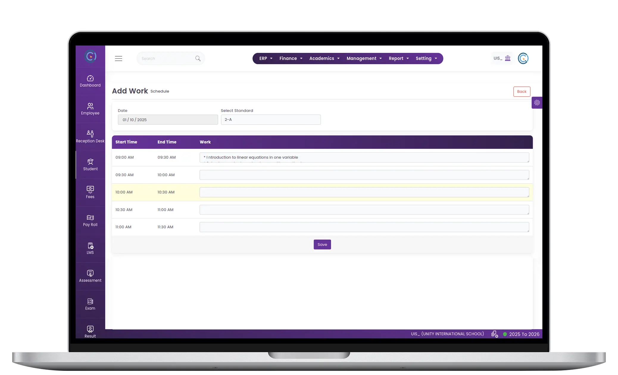Work Diary Module for Schools & Institutions