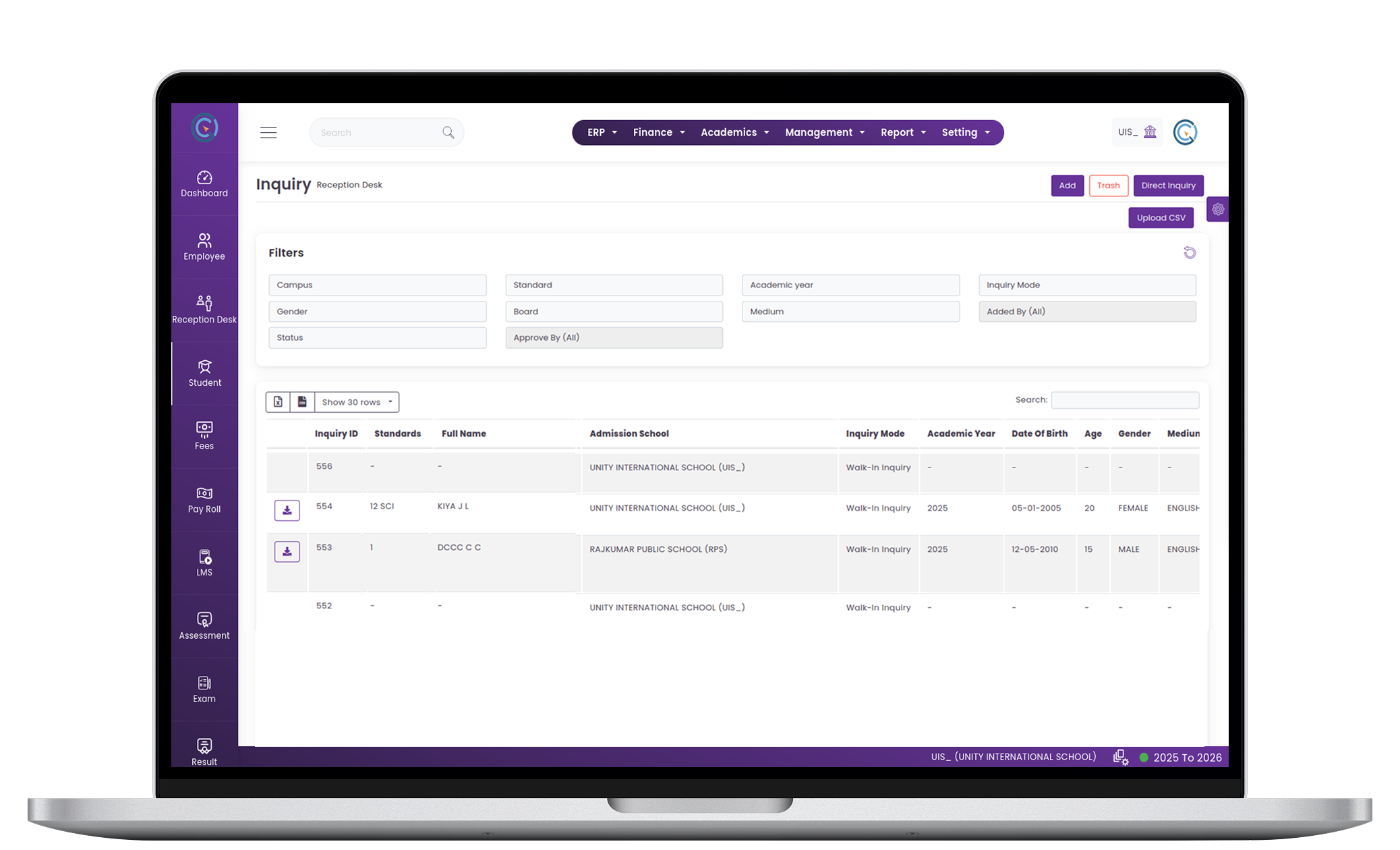 Admission Inquiry Management System