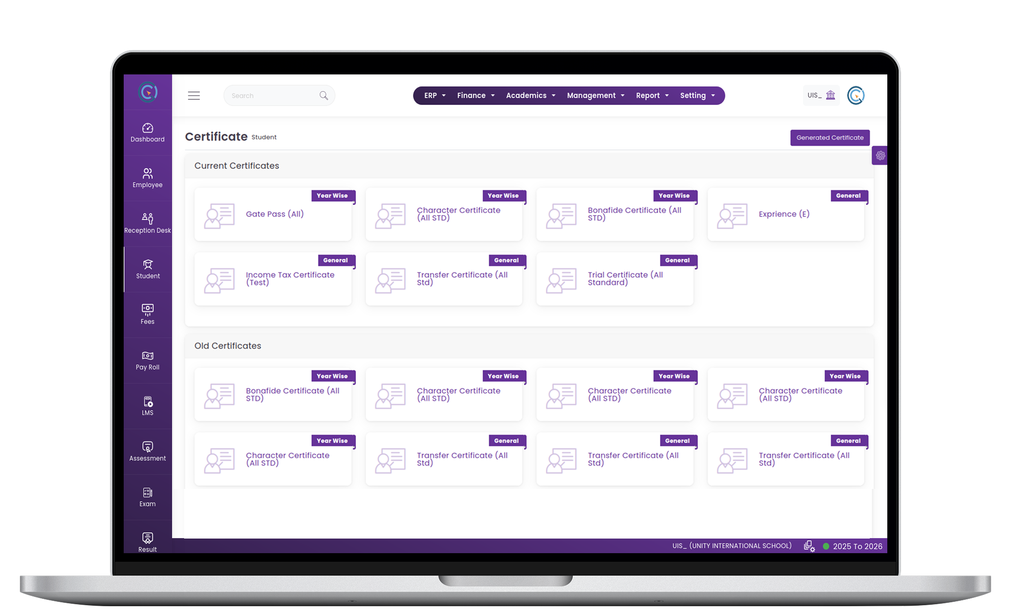Certificate Generation Management System