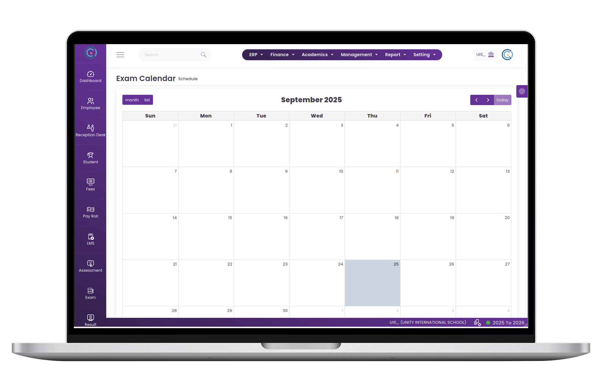 Exam Calendar  Management System