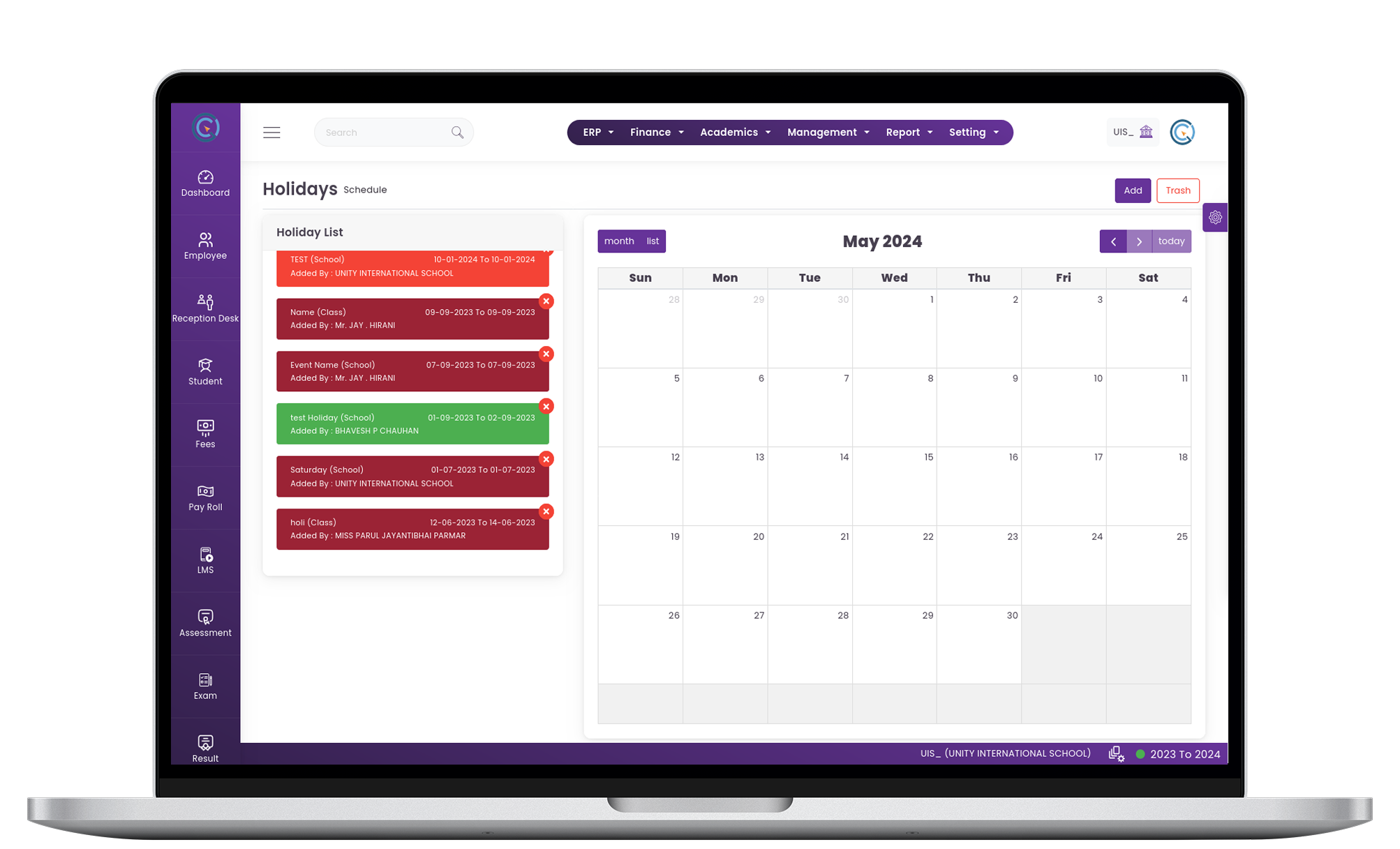 Holiday Calendar Software