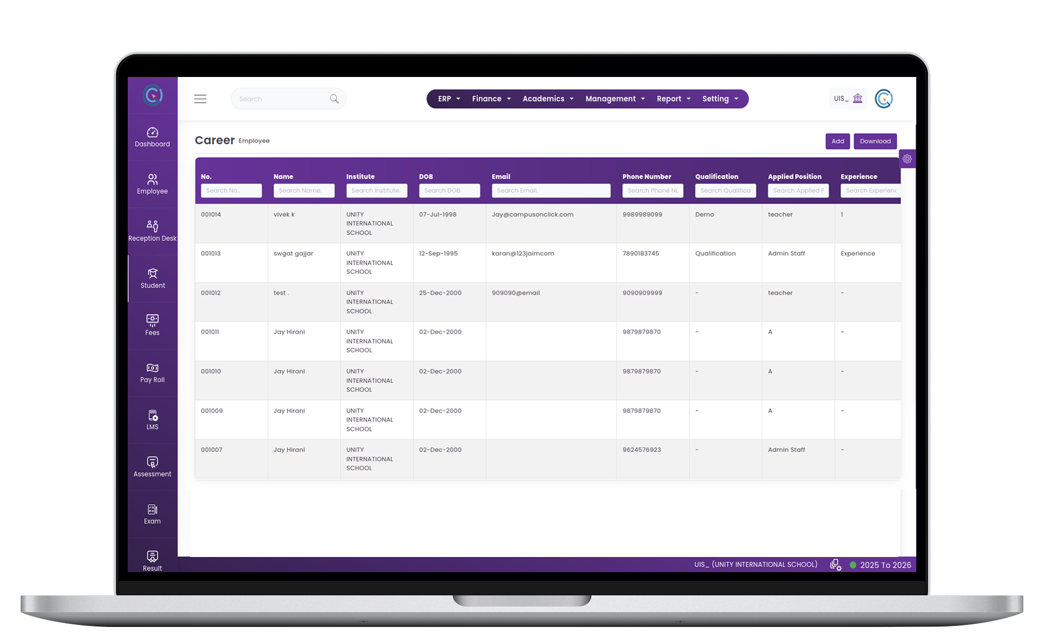 Staff Recruitment Management System