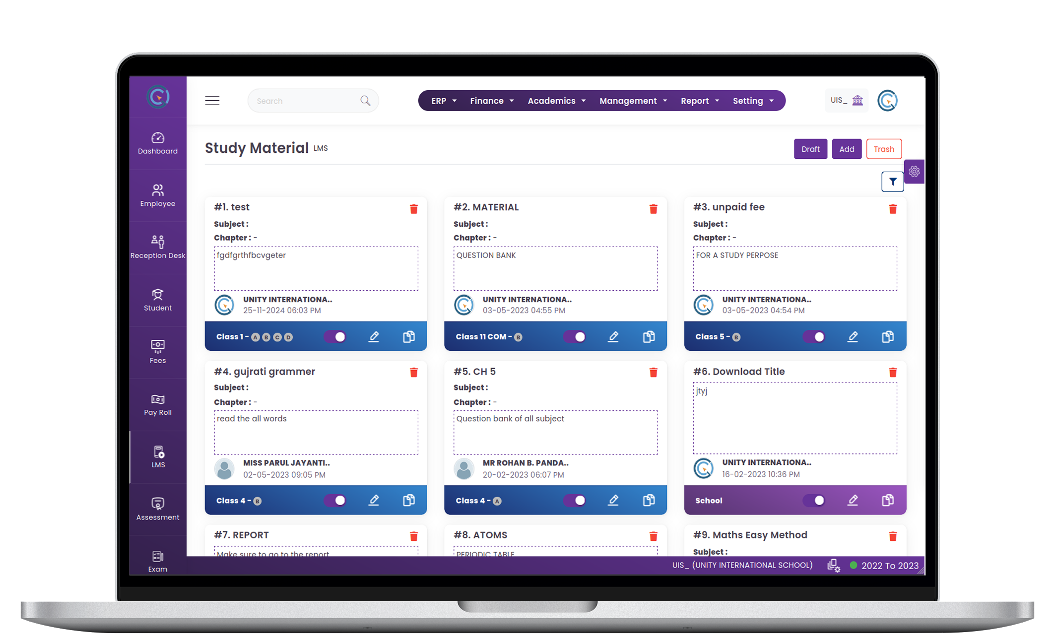 Student Study Material Management System