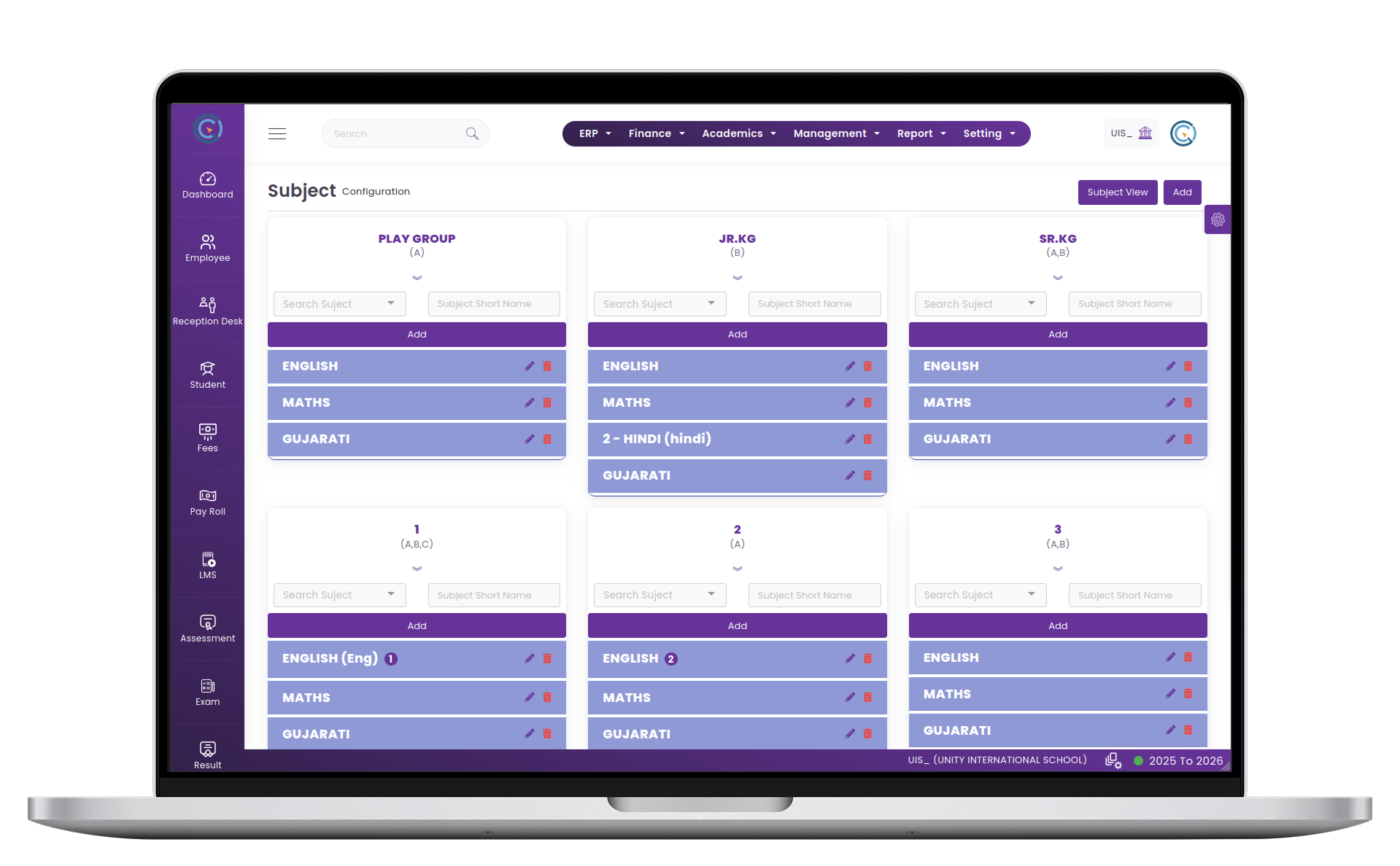 Subject Management System