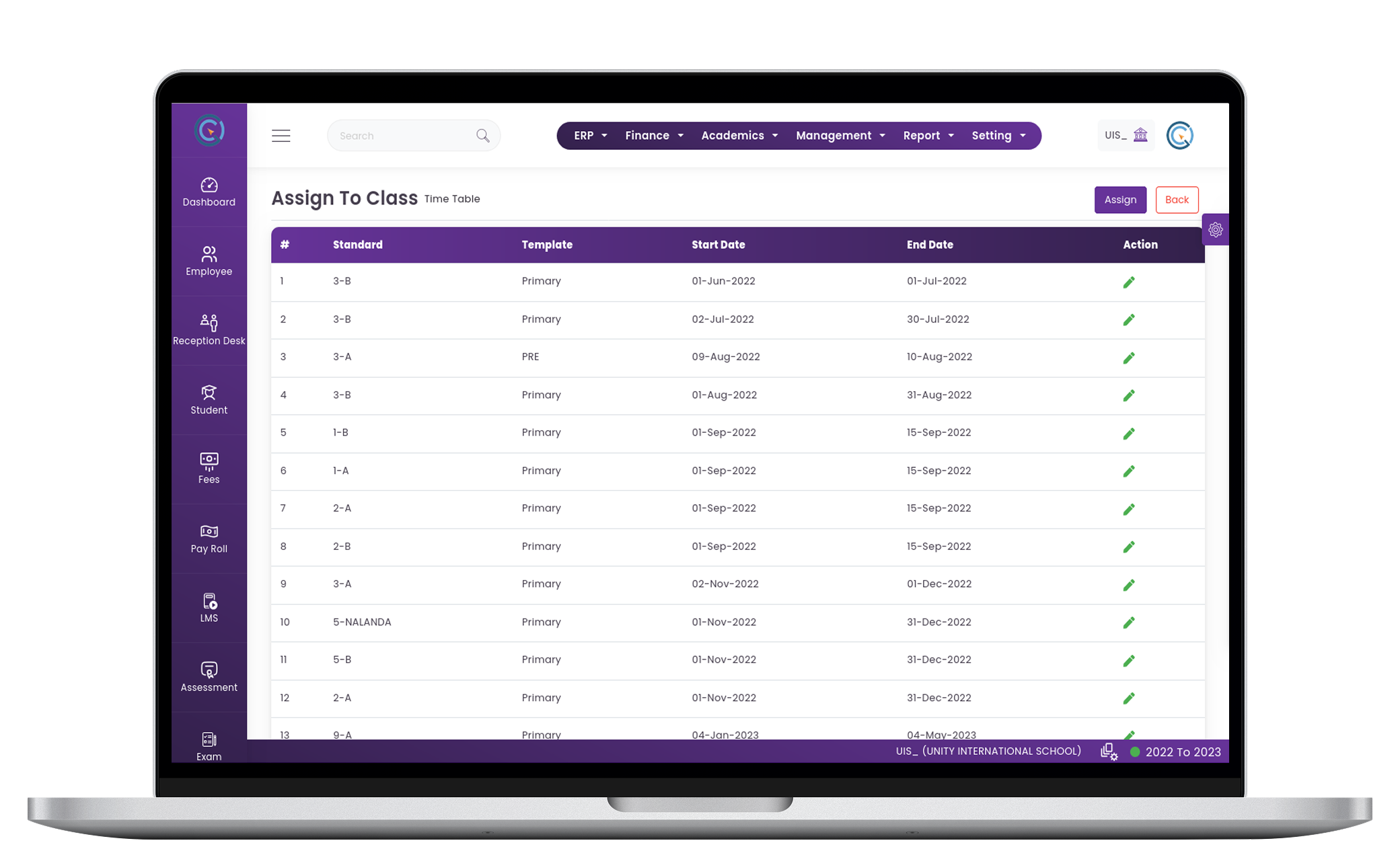 Student Timetable Management System